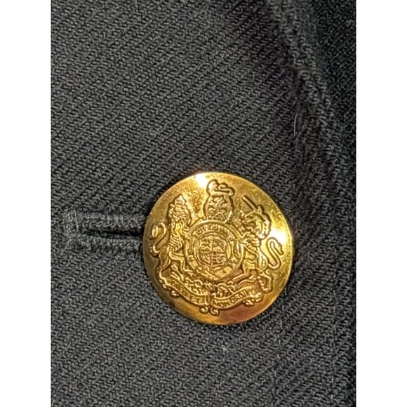 J.Crew Navy Wool Blend Schoolboy Blazer Size 2 Gold Crest Buttons Fully Lined - Picture 2 of 6